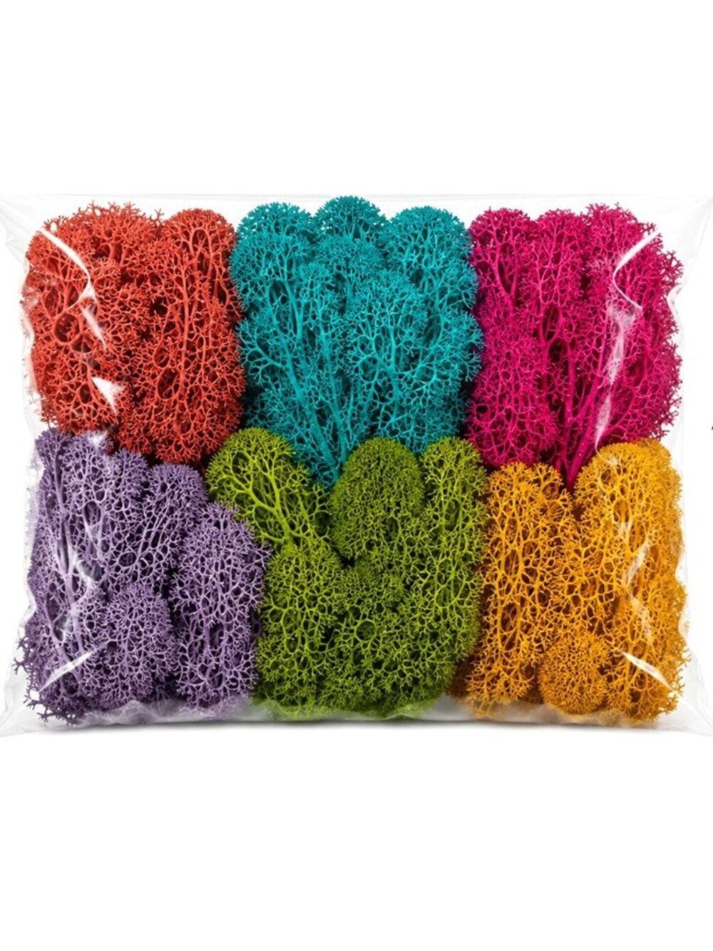 Multicolor Artificial Moss Pink Teal Purple Green Yellow 1.09 oz Fairy Garden Mi